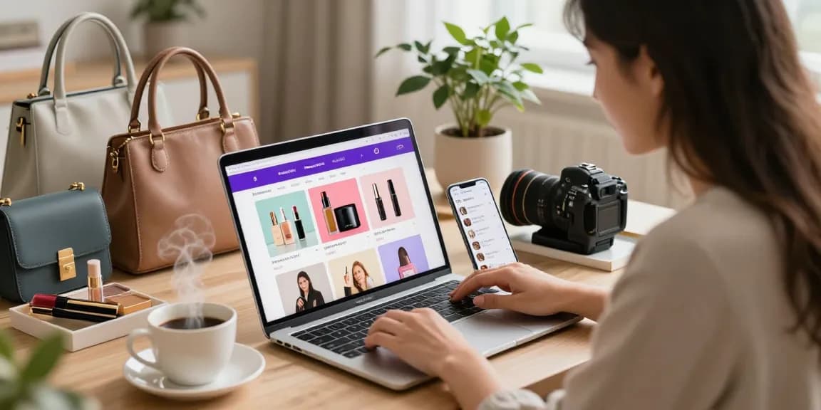 Momen berbelanja online dengan LUXURY12 Online di lingkungan rumah yang nyaman.