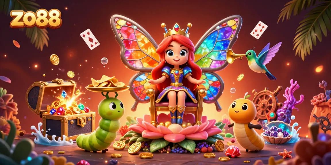 Experience the vibrant gaming world of zo88 with dynamic characters, coins, and treasures.