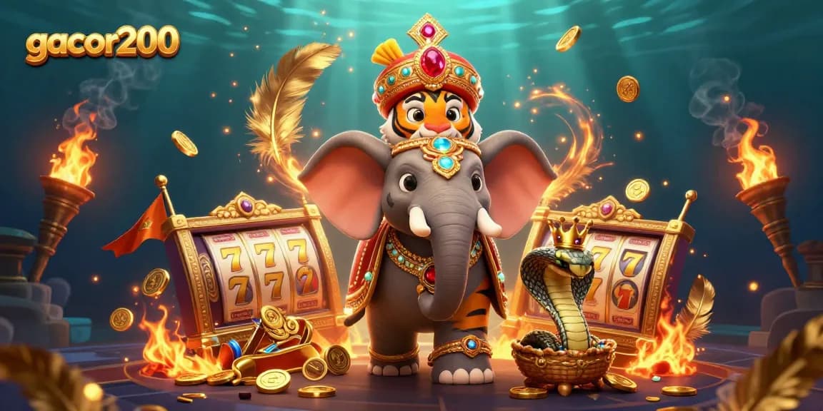 Permainan gacor200 yang menggembirakan dengan harimau maharaja, gajah berlian permata, dan banyak koin emas