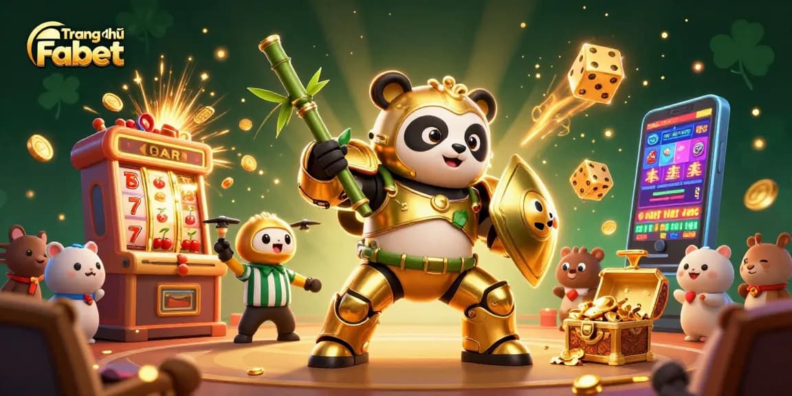 Experience thrilling action at Trang chủ Fabet with golden panda in a vibrant casino showdown.