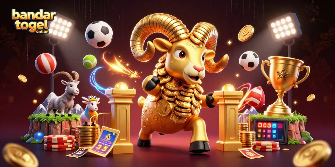Experience thrilling moments in bandar togel online with a dynamic 3D gaming scene illustration.