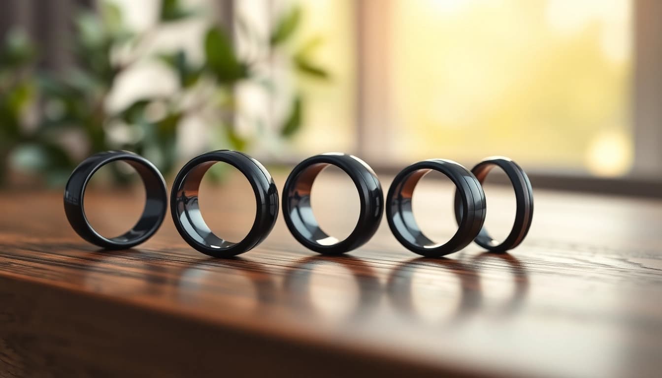 Showcase of stunning Black Zirconium Rings highlighting their intricate designs and luxurious finish.