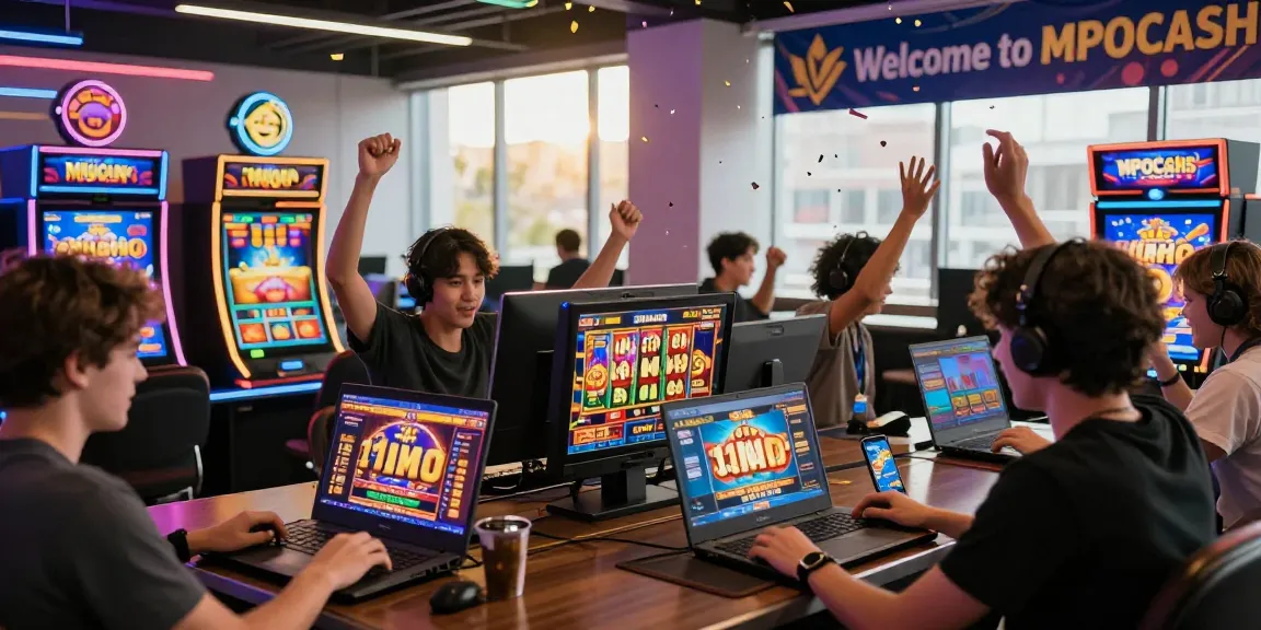 Experience the thrill of winning at MPOCASH with players enjoying slot games on mobile and desktop devices.
