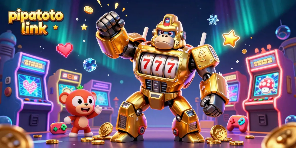 Engage with pipatoto link featuring a golden gorilla mech and arcade gaming elements ready to grab jackpots.