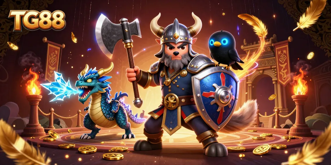 Experience exciting gameplay at TG88 with a vibrant Viking wolf warrior scene full of dynamic energy.