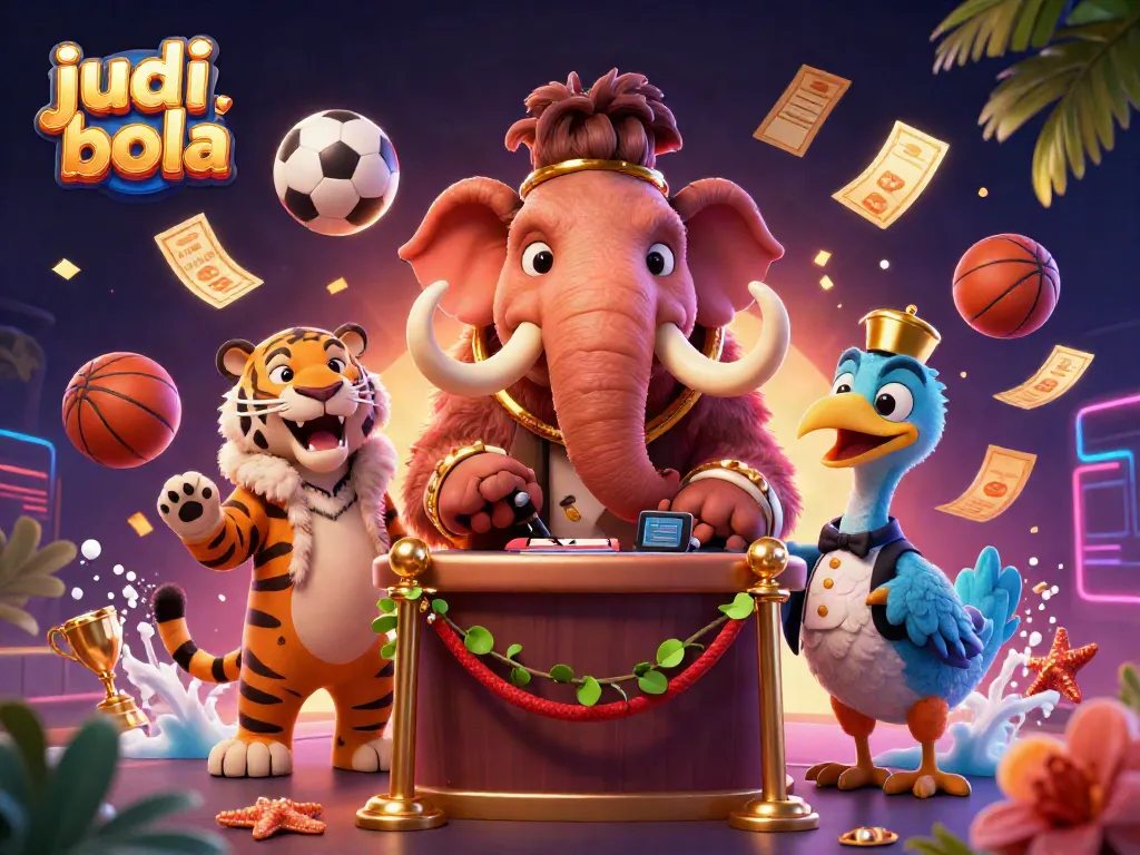 Menyaksikan aksi judi bola yang menarik dengan hewan kartun 3D di casino, dibalut suasana penuh keseruan.