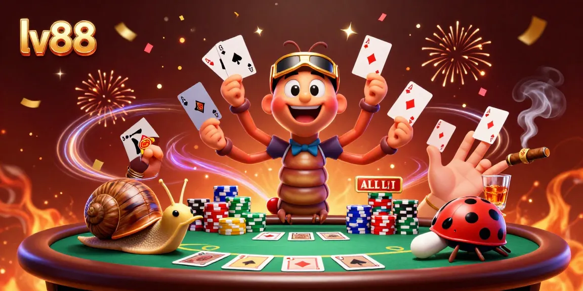 Experience thrilling poker action at lv88 with a vibrant 3D casino scene featuring a dynamic dealer and high-roller.