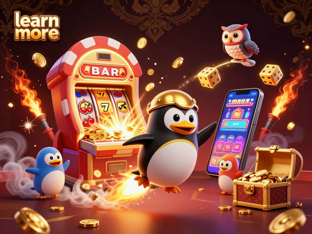 Engage with our casino experience and learn more through our exciting 3D rocket penguin illustration!