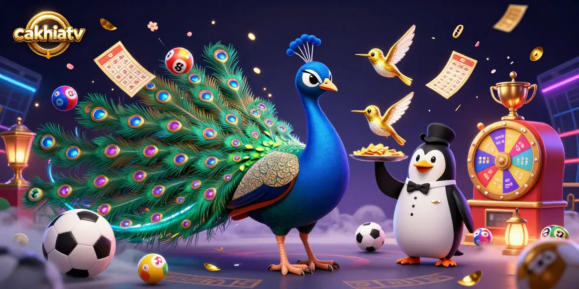 Experience exciting gameplay at cakhiatv with vibrant sports balls, betting slips, and dynamic cash elements.