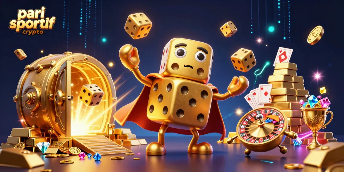 Pari sportif crypto : misez sur des gains avec des personnages 3D dynamiques dans un décor de casino coloré.