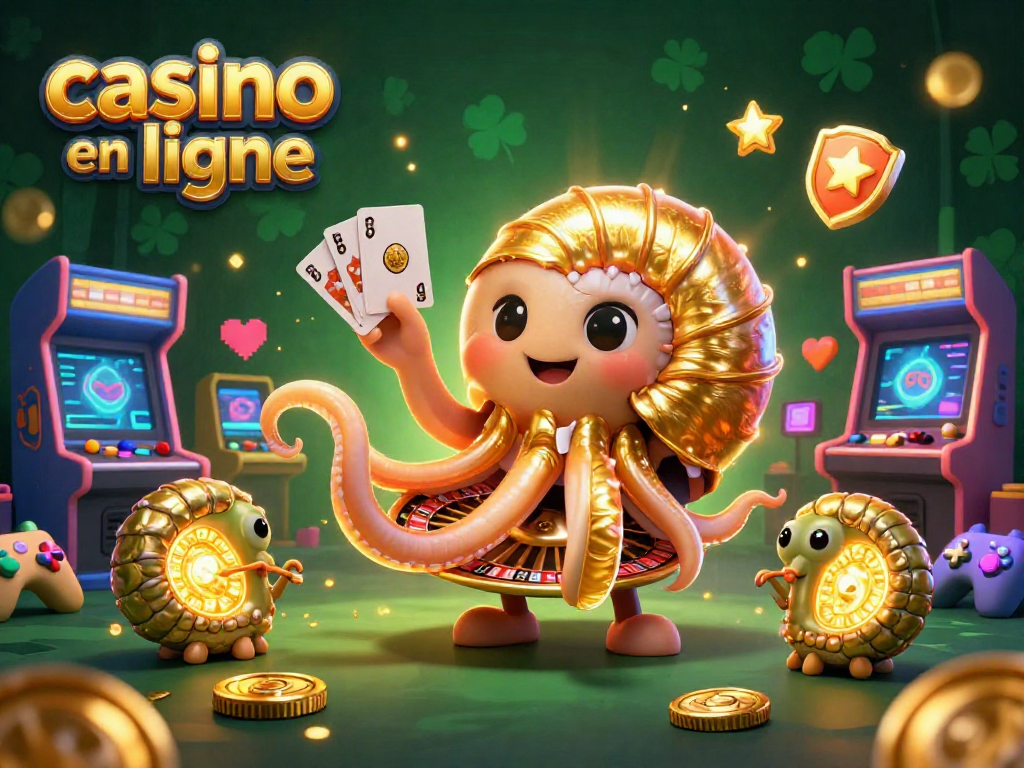 Jouez au casino en ligne avec une scène dynamique de jeux d'arcade et de cartes.
