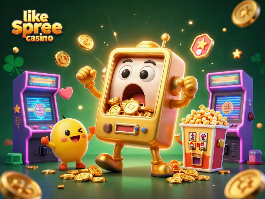 Play engaging games like spree casino with vibrant slot machines and colorful arcade elements.