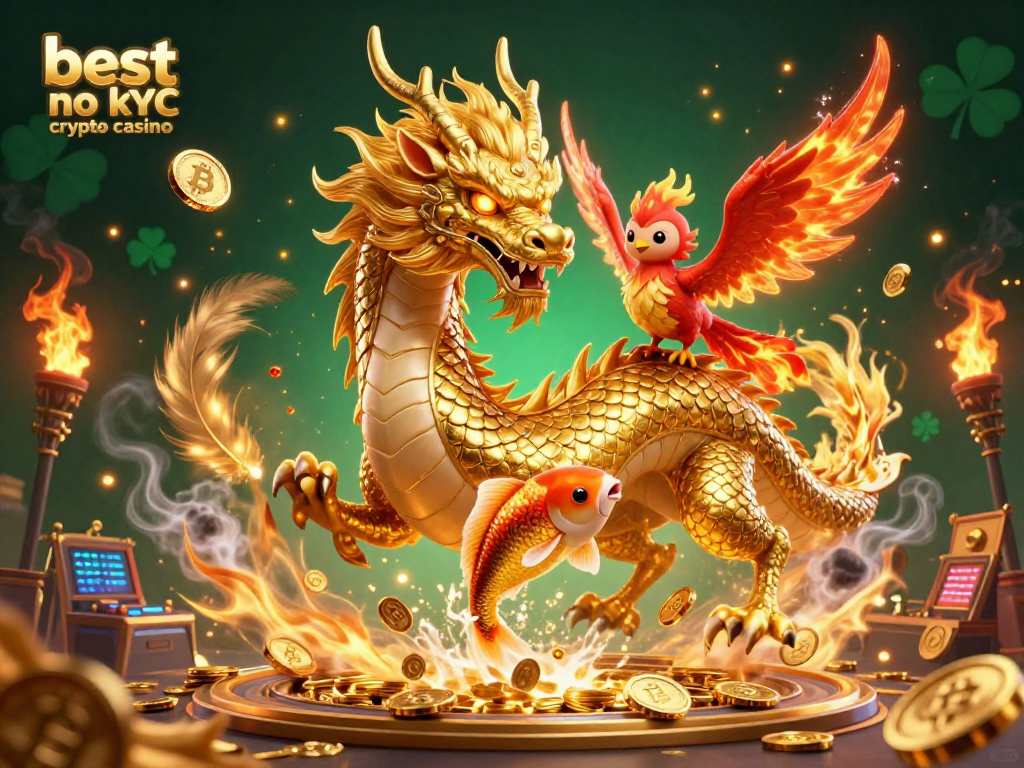 Experience exciting gameplay at the best no kyc crypto casino in this vibrant 3D scene.