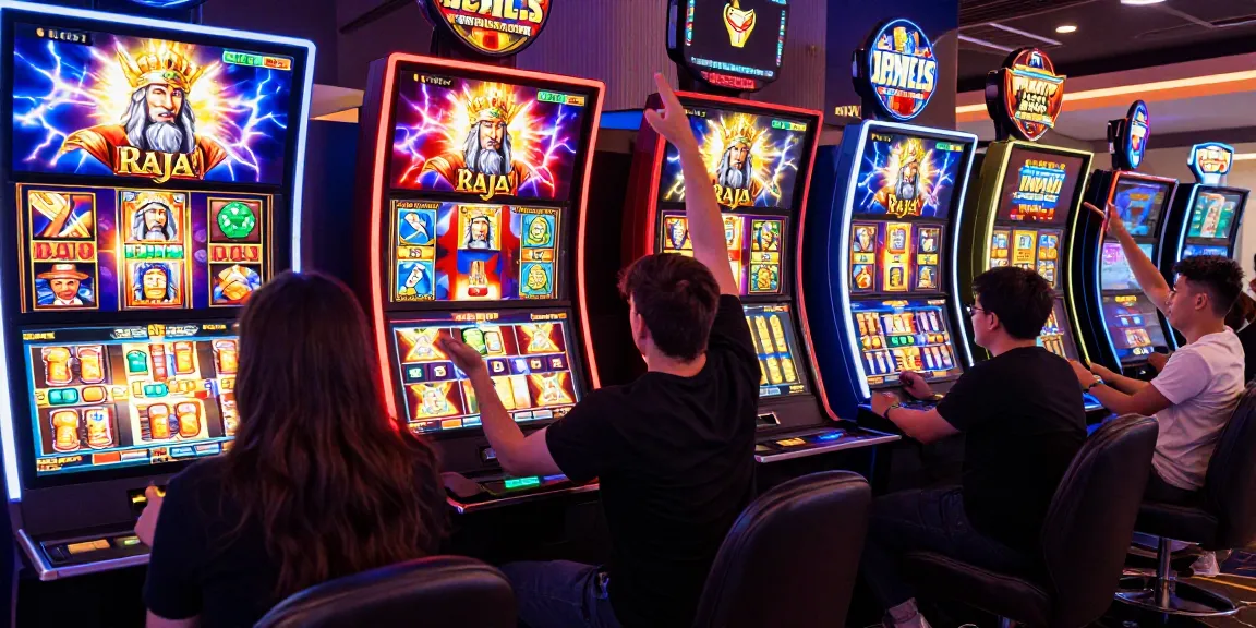Exciting online gaming scene with players celebrating wins on slot raja, showcasing vibrant graphics and Greek mythology.