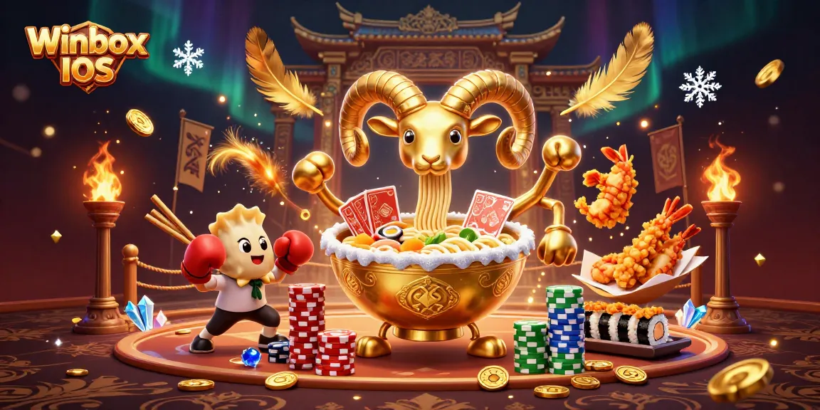 Engaging scene depicting Winbox iOS with vibrant characters and rich casino elements.