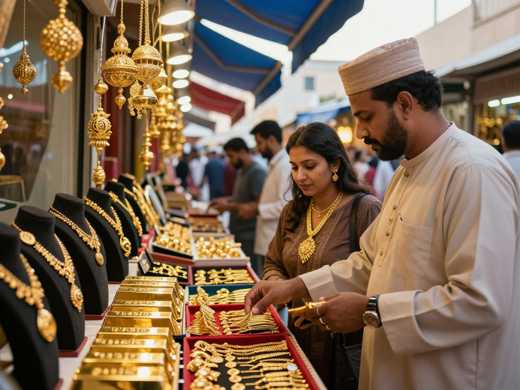 mantra88 gold jewelry marketplace in Bahrain with vibrant displays and customer interactions