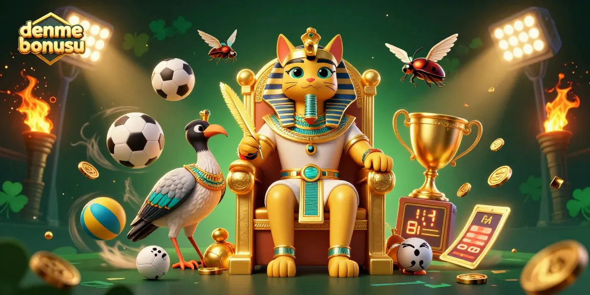 Experience the excitement of deneme bonusu with a vibrant 3D casino illustration packed with game elements.