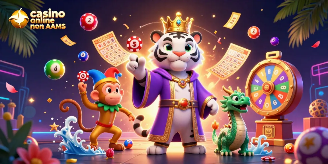 Giorni di divertimento nei casino online non AAMS con una tigre e un drago animato tra i giochi.