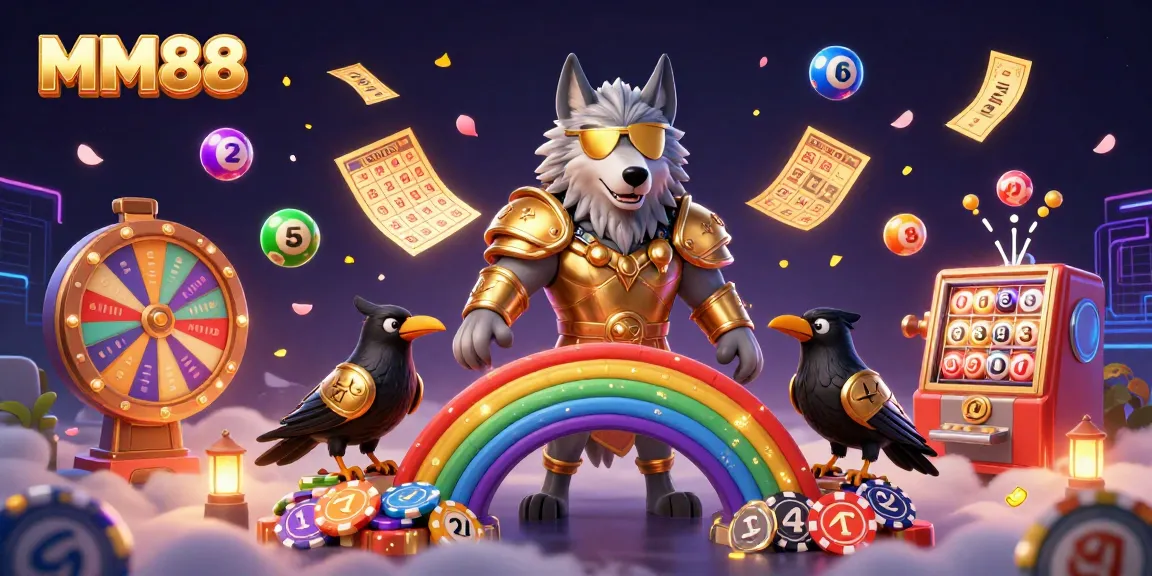 Engage with MM88 in a vibrant, dynamic scene featuring Odin and Ravens on a casino bridge.