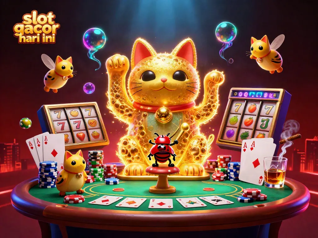 Experience the action of slot gacor hari ini with vibrant casino characters and colorful game elements.
