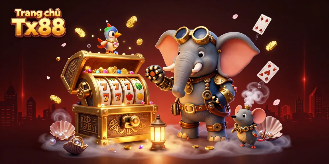 Play exciting slots at Trang chủ Tx88 featuring a vibrant steampunk scene with a magical twist.