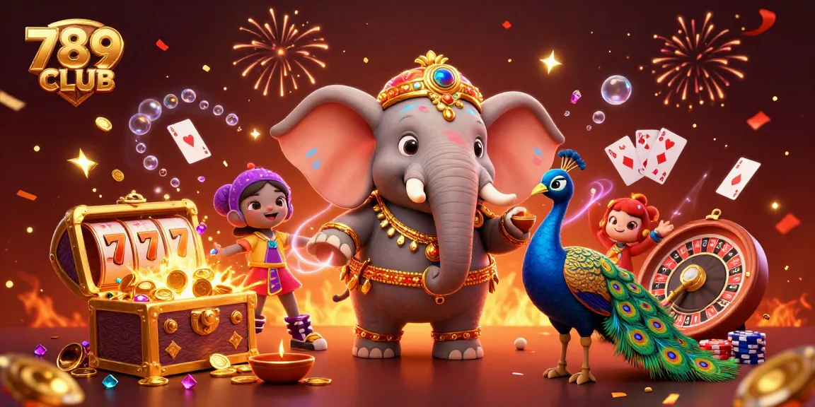 Experience the thrill of 789CLUB with vibrant casino elements and festive characters in 8K resolution.
