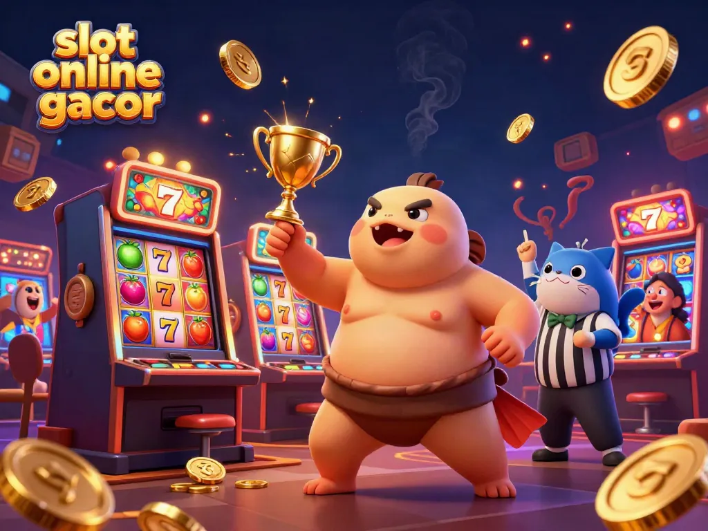 Menyaksikan aksi permainan slot online gacor dengan karakter fugu di kasino ceria bersama pemain antusias dan banyak koin emas.
