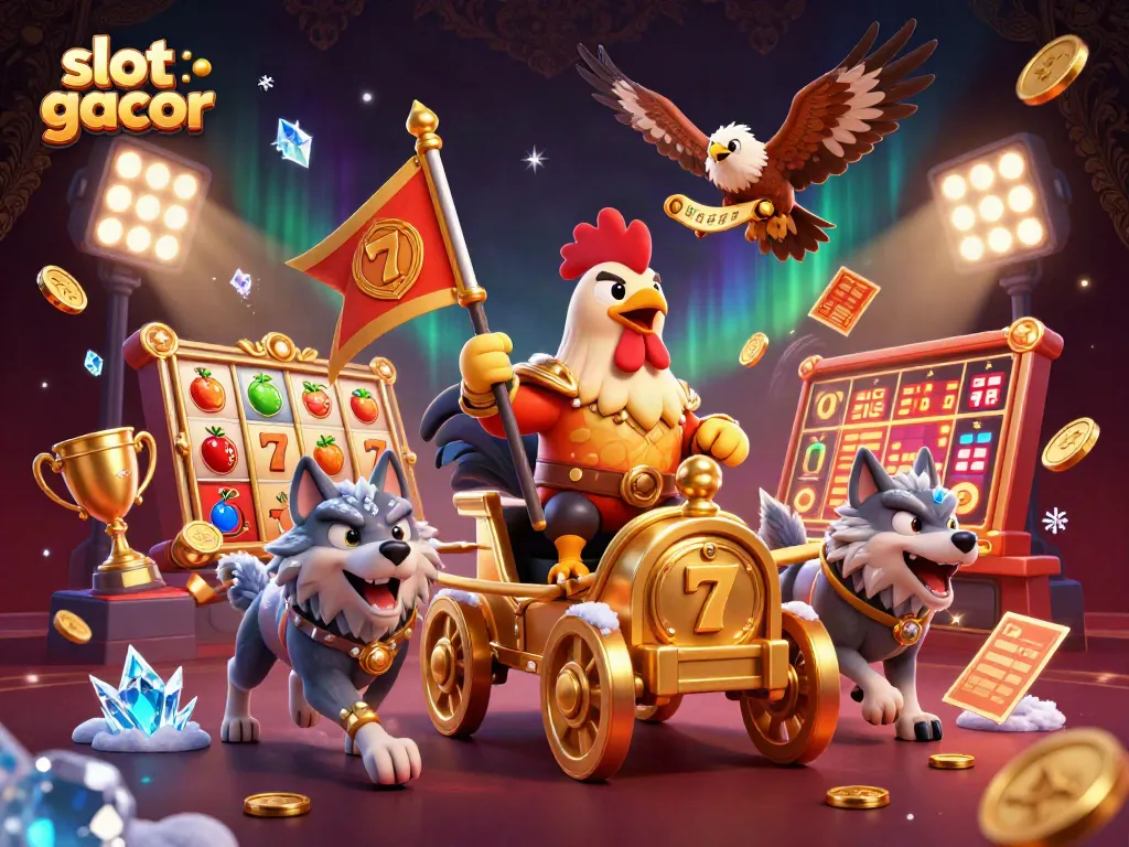 Engage with slot gacor action featuring vibrant golden elements and dynamic slot game symbols.