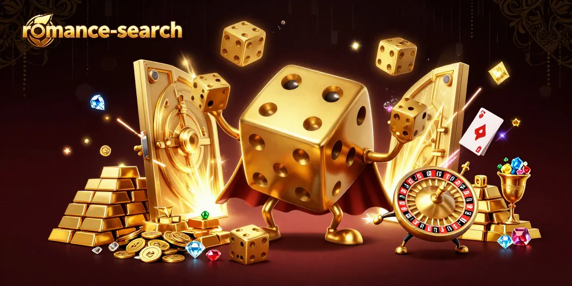 Experience thrilling wins at romance-search with this vibrant, dynamic 3D casino illustration.