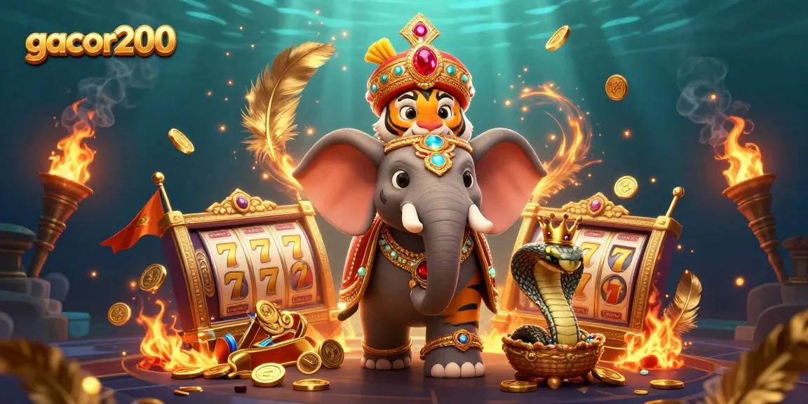 Permainan gacor200 yang menggembirakan dengan harimau maharaja, gajah berlian permata, dan banyak koin emas