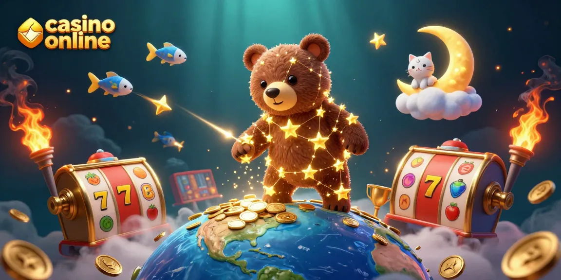 Disfruta del casino online con una ilustración en 3D en un entorno vibrante y dinámico.