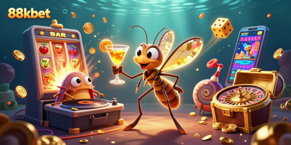 Experience thrilling gameplay with 88kbet in this vibrant casino scene showcasing entertaining characters and exciting elements.