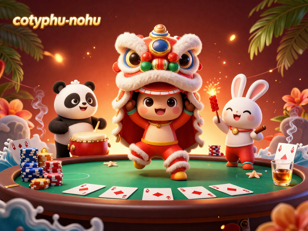 Experience the excitement of cotyphu-nohu with vibrant casino elements and festive characters.