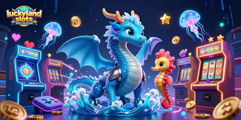 Experience the magic of luckyland slots sister casinos usa with vibrant dragons and interactive gaming elements.