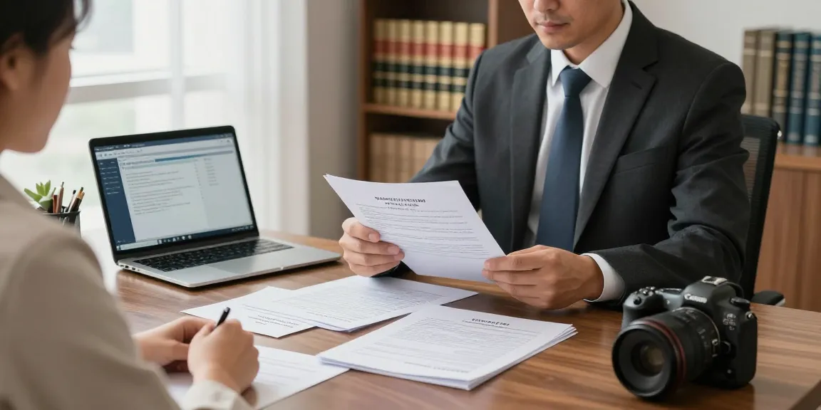 Your domain name lawyer consulting with client amidst legal documents