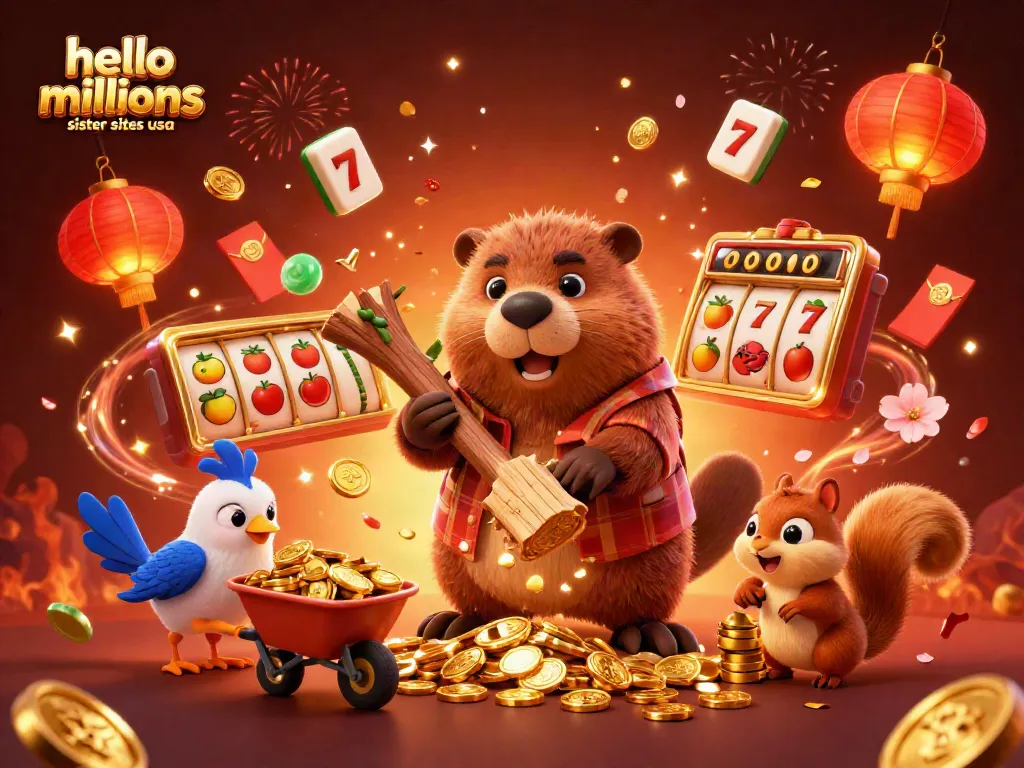Play and win at hello millions sister sites usa with golden coins raining in an exciting casino scene.