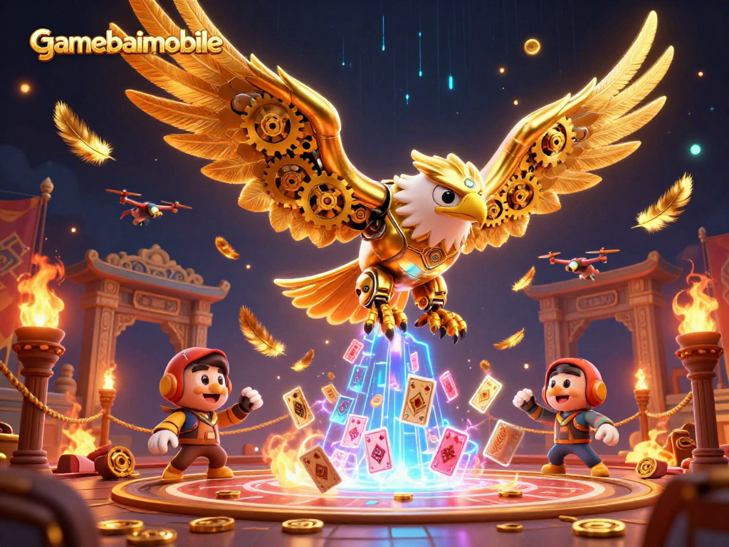Experience the excitement of gamebaimobile casino games with a vibrant 3D battle scene.