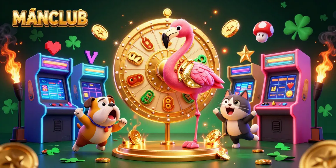 Experience the excitement of MANCLUB with thrilling casino games and vibrant characters.