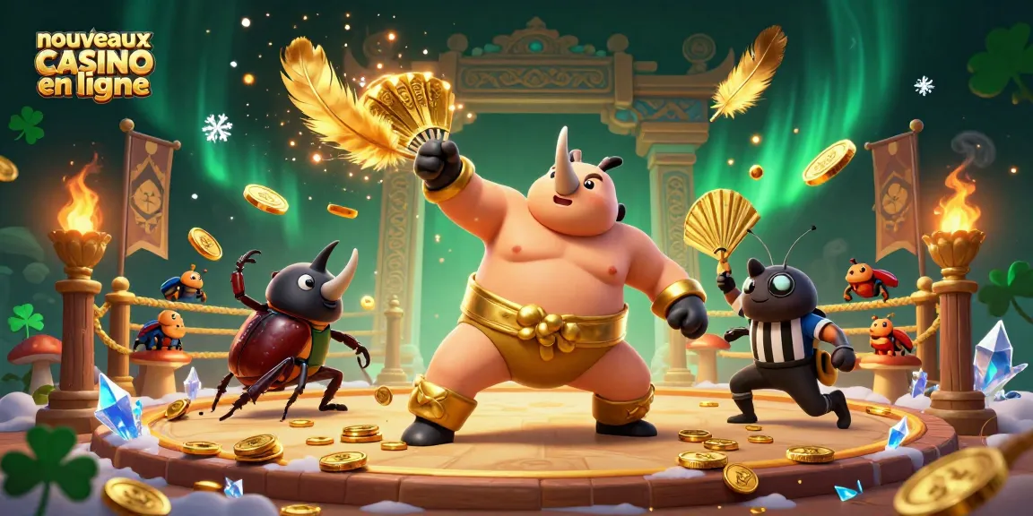Plongez dans l'univers des nouveaux casinos en ligne avec une illustration dynamique, des personnages captivants et des éléments de jeu fascinants.