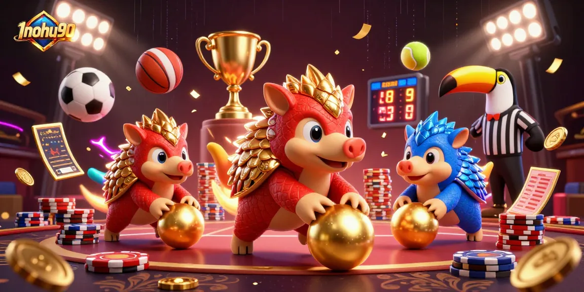 Engage in exciting gameplay at 1nohu90 with dynamic pangolins and vibrant casino elements.