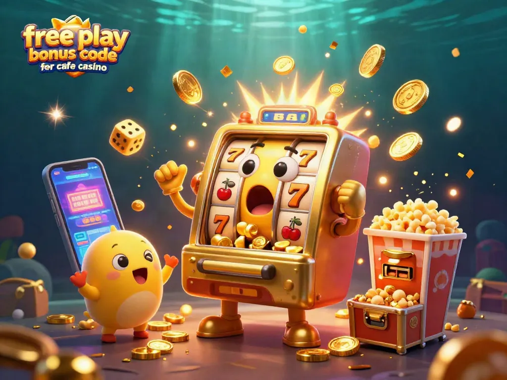 Win big with the free play bonus code for cafe casino, surrounded by cheering slot machines and explosive jackpots!