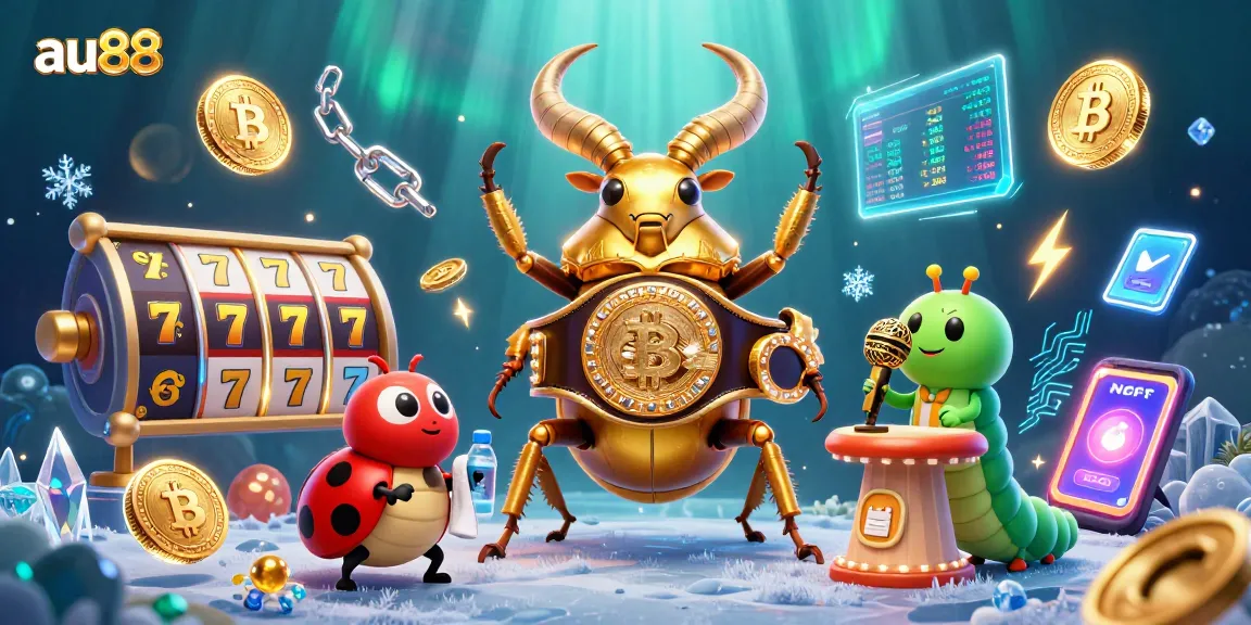 Engage with au88 as the giant golden stag beetle champions slots and jackpots in a vibrant casino