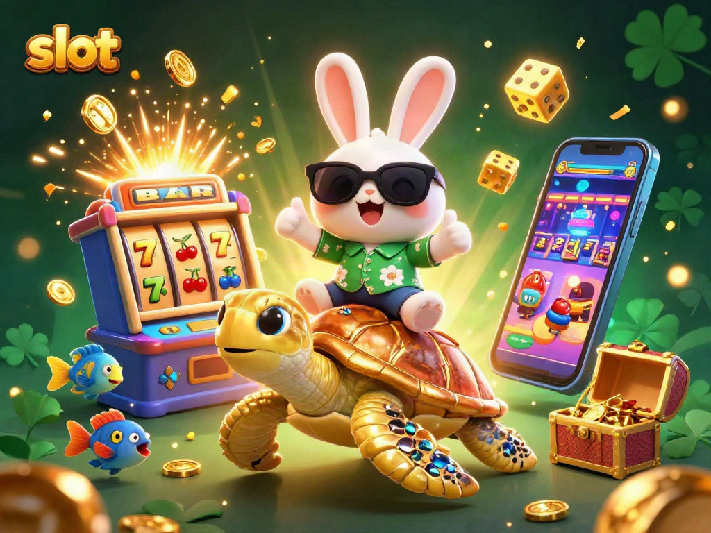 Engage with thrilling slot gameplay featuring lively characters and jackpot excitement in a vibrant casino scene.