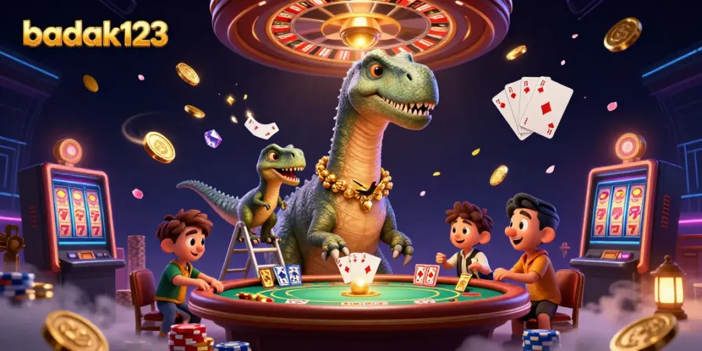 Pertandingan seru di badak123 dengan brontosaurus dan raptor di kasino.