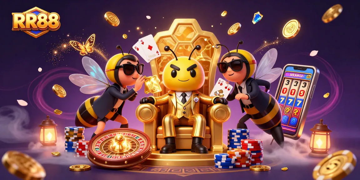RR88 buzzes into action surrounded by dazzling casino treasures and an energetic scene.