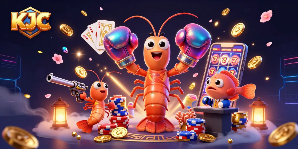 KJC showcases an exciting casino scene with vibrant 3D characters and dynamic game elements.