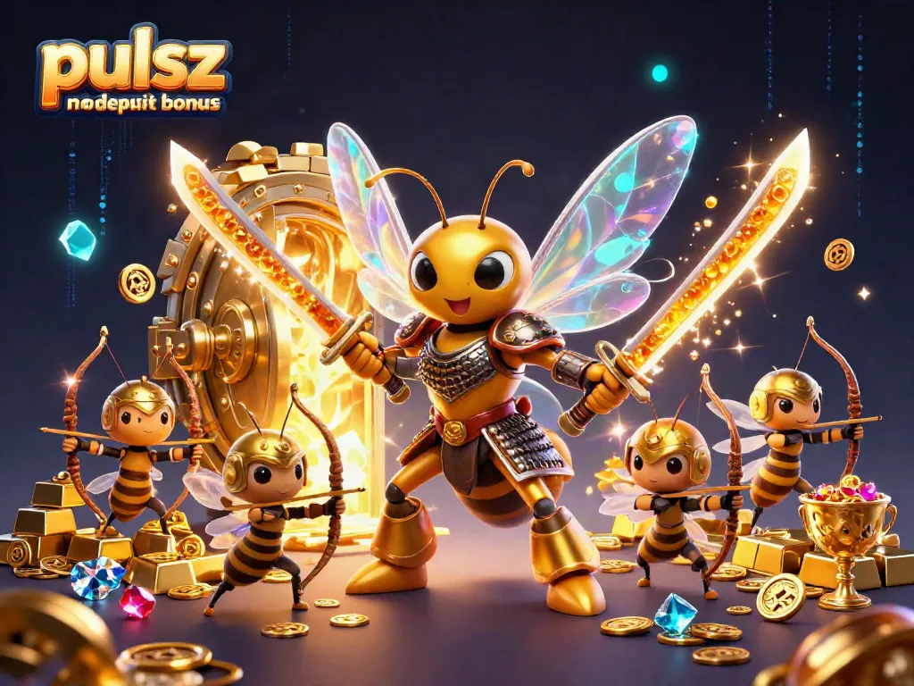 Pulsz casino no deposit bonus offers exciting gameplay with free coins and rewards in a vibrant 3D scene.