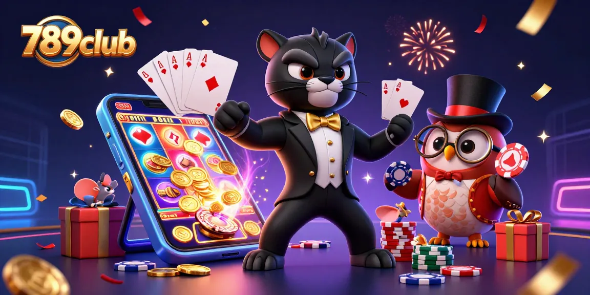 Engage with thrilling games at 789club with stylish characters showcasing gambling action.