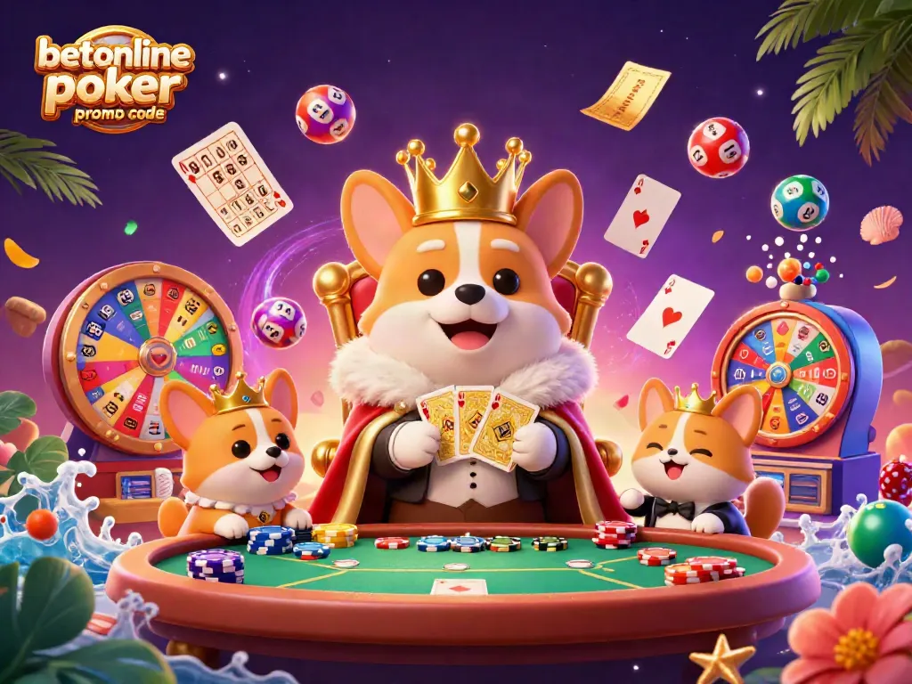 Experience the betonline poker promo code scene with vibrant poker action, lively characters, and dynamic casino elements.