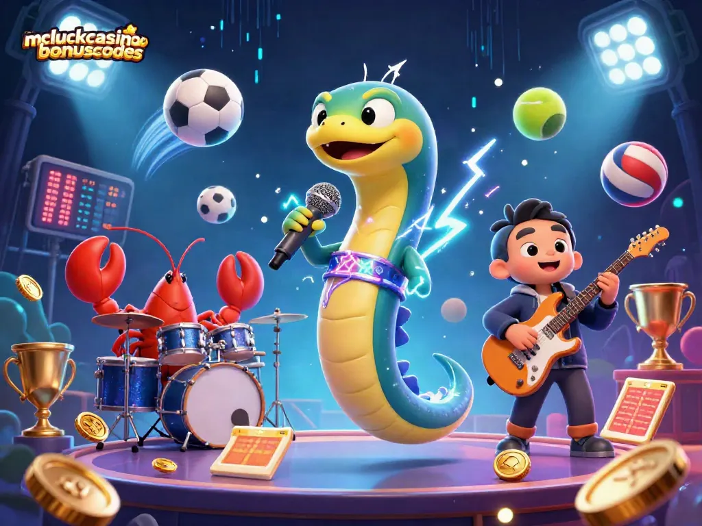 mcluckcasinobonuscodes features a lively underwater DJ performance with vibrant casino elements